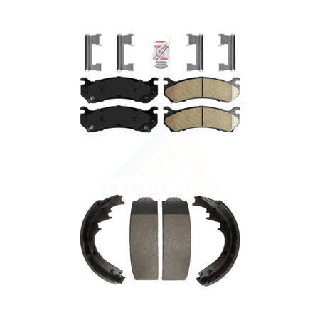 Front Ceramic Disc Brake Pads And Rear Drum Shoes Kit For 2000 GMC Yukon rear brakes KNN-100086