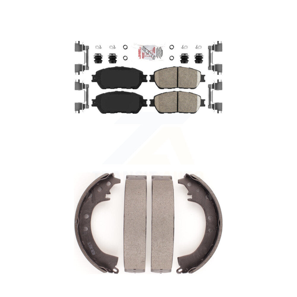 Front Ceramic Disc Brake Pads And Rear Drum Shoes Kit For 2005-2006 Toyota Camry SE/XLE KNN-100098