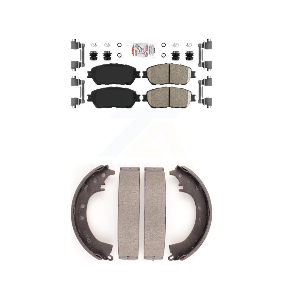 Front Ceramic Disc Brake Pads And Rear Drum Shoes Kit For 2005-2006 Toyota Camry SE/XLE KNN-100098