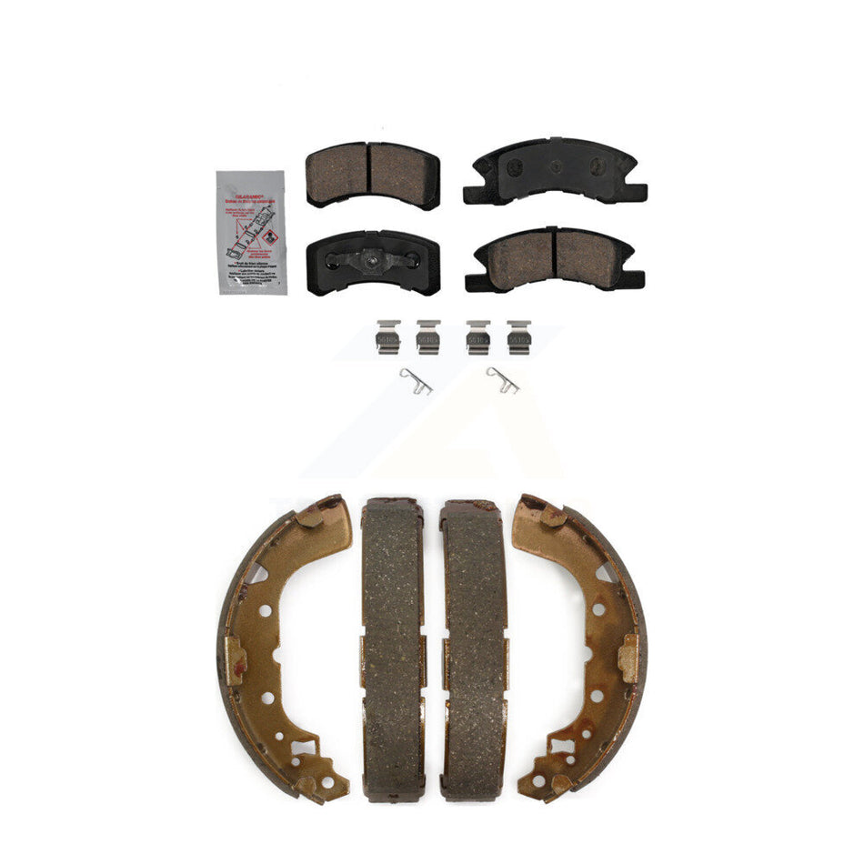 Front Ceramic Disc Brake Pads And Rear Drum Shoes Kit For 2014-2015 Mitsubishi Mirage KNN-100112