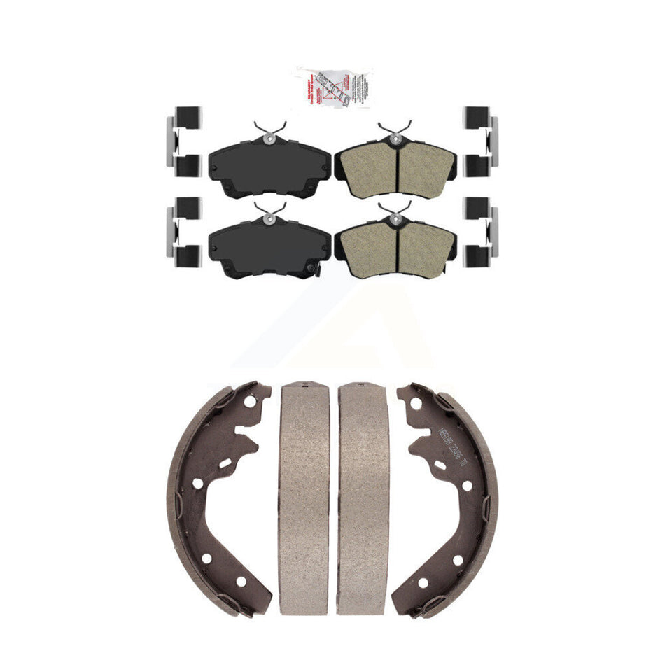 Front Semi-Metallic Disc Brake Pads And Rear Drum Shoes Kit For 03-05 Dodge Neon SRT-4 KNN-100115