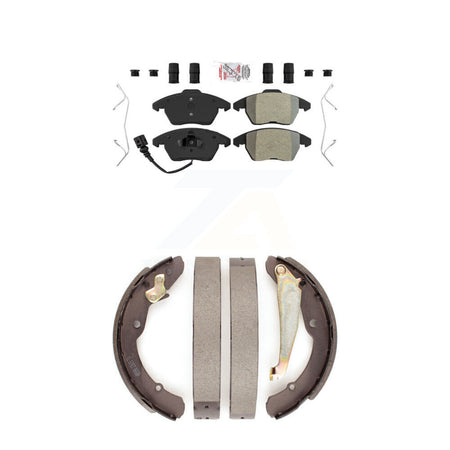 Front Semi-Metallic Disc Brake Pads And Rear Drum Shoes Kit For Volkswagen Jetta Beetle KNN-100118