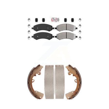 Front Semi-Metallic Disc Brake Pads And Rear Drum Shoes Kit For Dakota Dodge Ram Raider KNN-100124