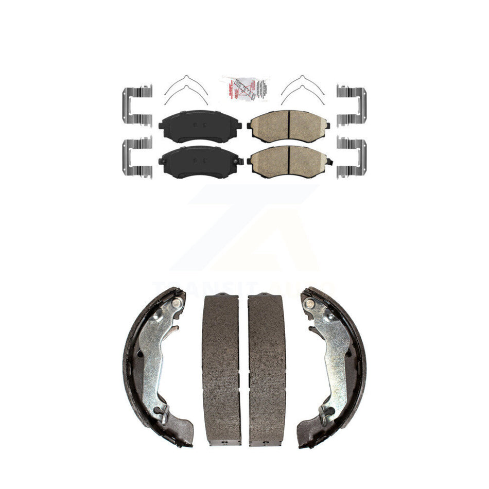 Front Ceramic Disc Brake Pads And Rear Drum Shoes Kit For Hyundai Elantra Tiburon KNN-100129
