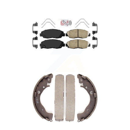 Front Ceramic Disc Brake Pads And Rear Drum Shoes Kit For Honda Civic KNN-100154
