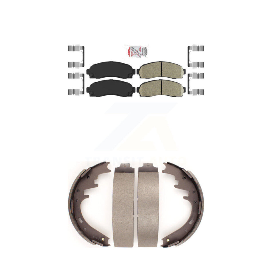 Front Ceramic Disc Brake Pads And Rear Drum Shoes Kit For 01-02 Ford Explorer Sport Trac KNN-100174