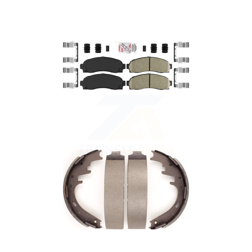 Front Ceramic Disc Brake Pads And Rear Drum Shoes Kit For 01-02 Ford Explorer Sport Trac KNN-100175