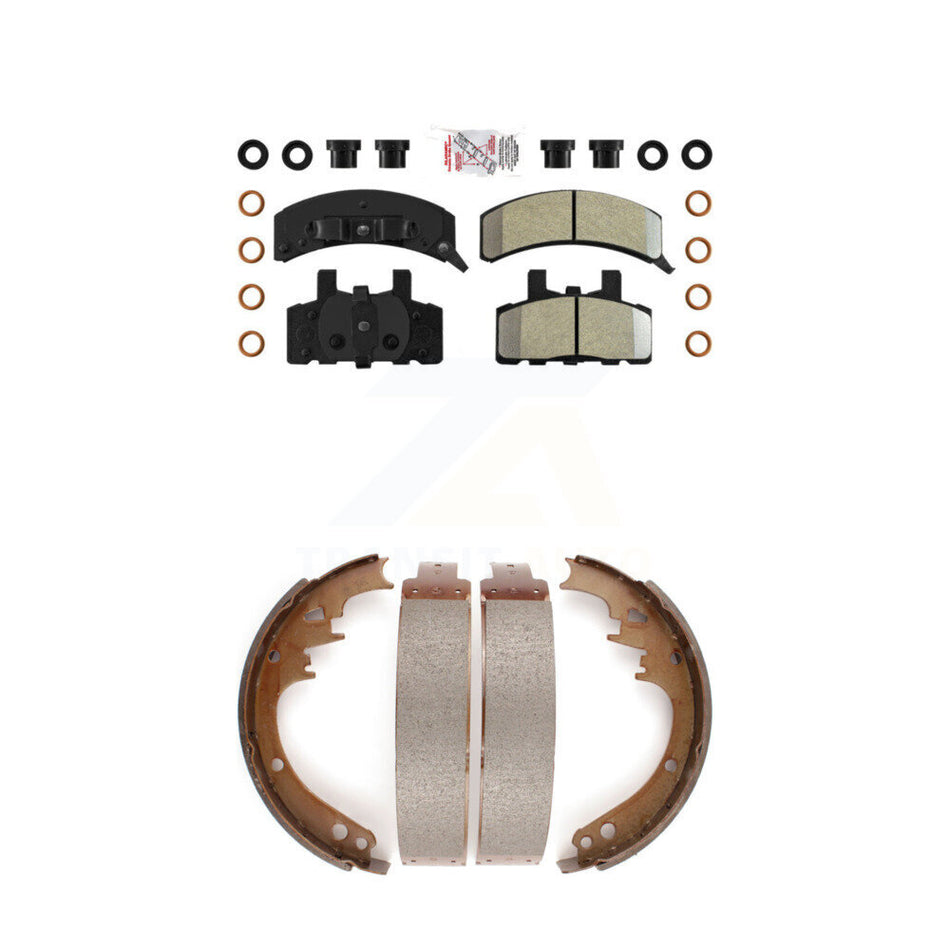 Front Semi-Metallic Disc Brake Pads And Rear Drum Shoes Kit For Dodge Ram 1500 Cadillac KNN-100176