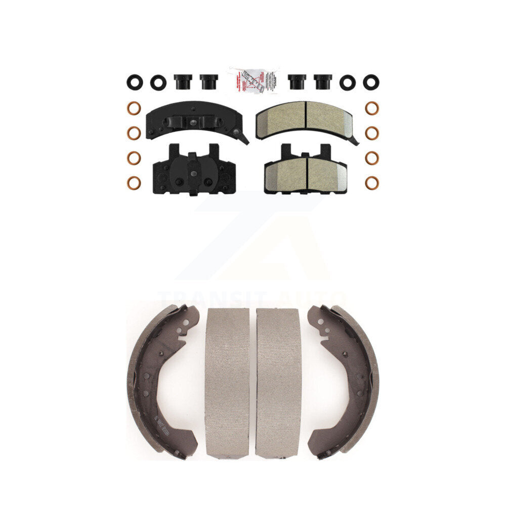 Front Semi-Metallic Disc Brake Pads And Rear Drum Shoes Kit For Chevrolet K1500 GMC C1500 KNN-100178