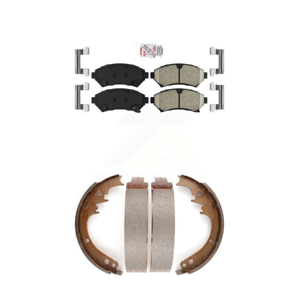Front Ceramic Disc Brake Pads And Rear Drum Shoes Kit For Cadillac DeVille KNN-100180