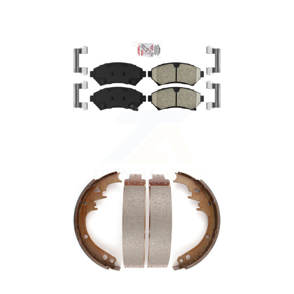 Front Ceramic Disc Brake Pads And Rear Drum Shoes Kit For Cadillac DeVille KNN-100180