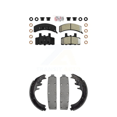 Front Semi-Metallic Disc Brake Pads And Rear Drum Shoes Kit For Chevrolet K1500 Suburban KNN-100188