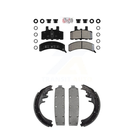 Front Semi-Metallic Disc Brake Pads And Rear Drum Shoes Kit For Chevrolet K1500 Suburban KNN-100189