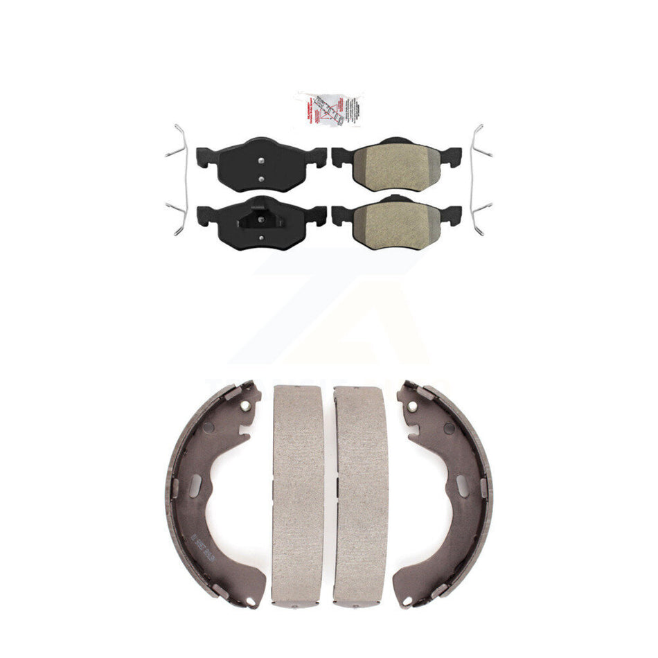 Front Semi-Metallic Disc Brake Pads And Rear Drum Shoes Kit For Ford Escape Mazda Tribute KNN-100193