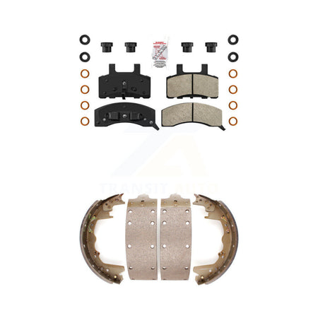 Front Semi-Metallic Disc Brake Pads And Rear Drum Shoes Kit For Dodge Ram 2500 KNN-100202