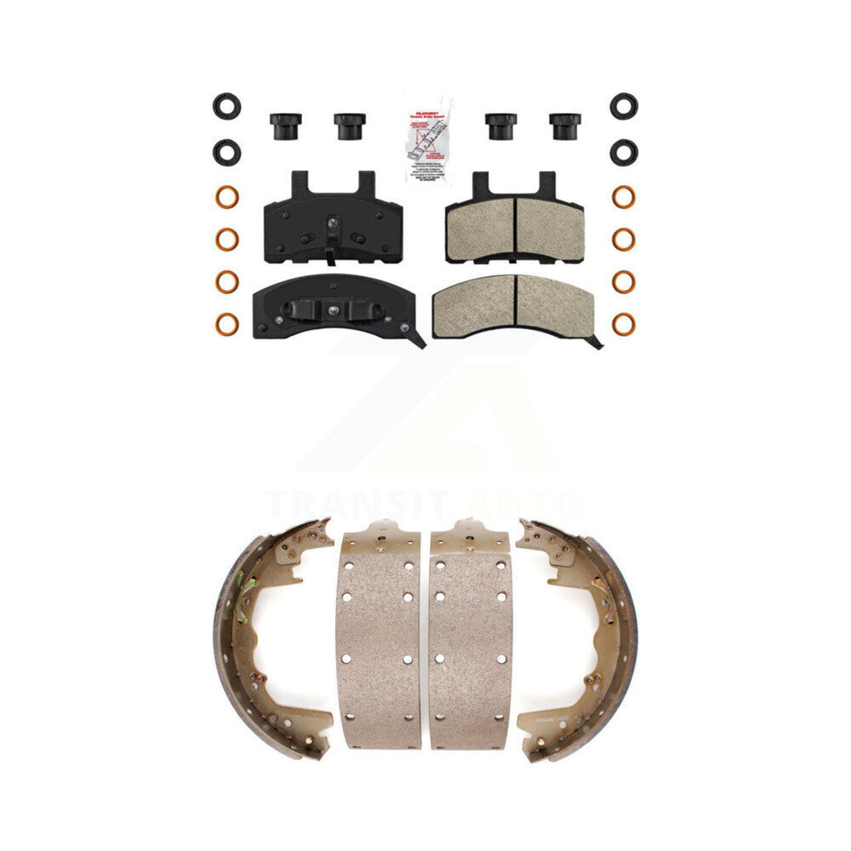 Front Semi-Metallic Disc Brake Pads And Rear Drum Shoes Kit For Dodge Ram 2500 KNN-100202