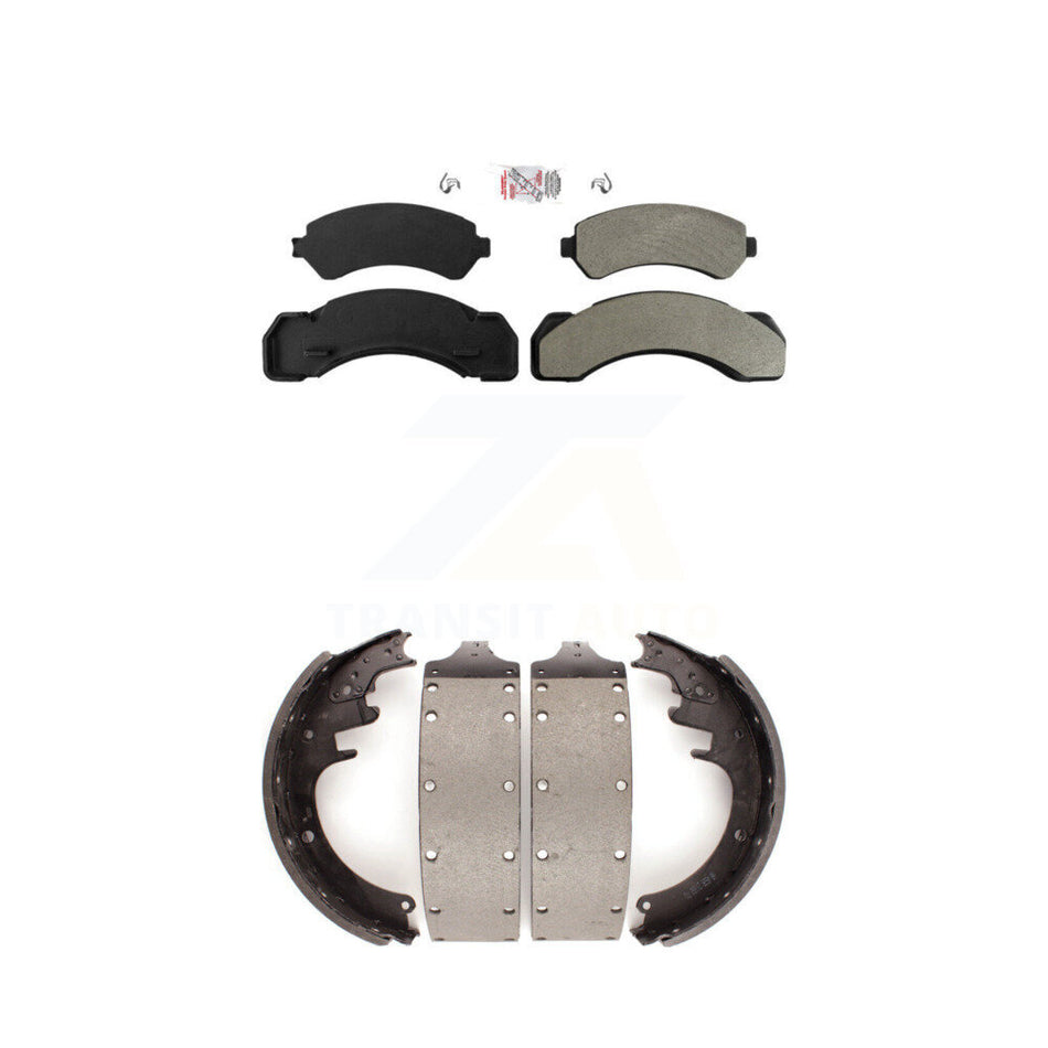 Front Semi-Metallic Disc Brake Pads And Rear Drum Shoes Kit For GMC C3500 KNN-100205