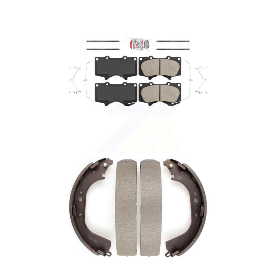 Front Ceramic Disc Brake Pads And Rear Drum Shoes Kit For Toyota Tundra KNN-100211