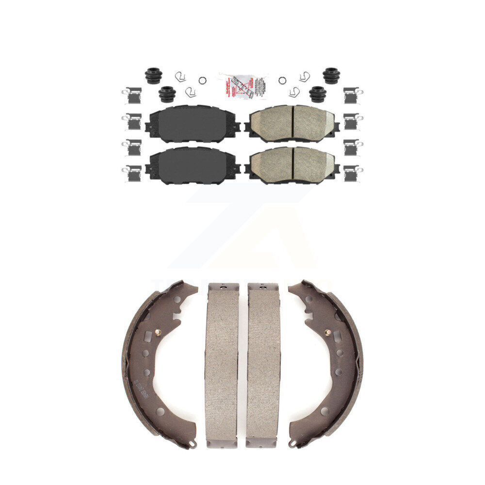 Front Ceramic Disc Brake Pads And Rear Drum Shoes Kit For Toyota Corolla Scion xD KNN-100216