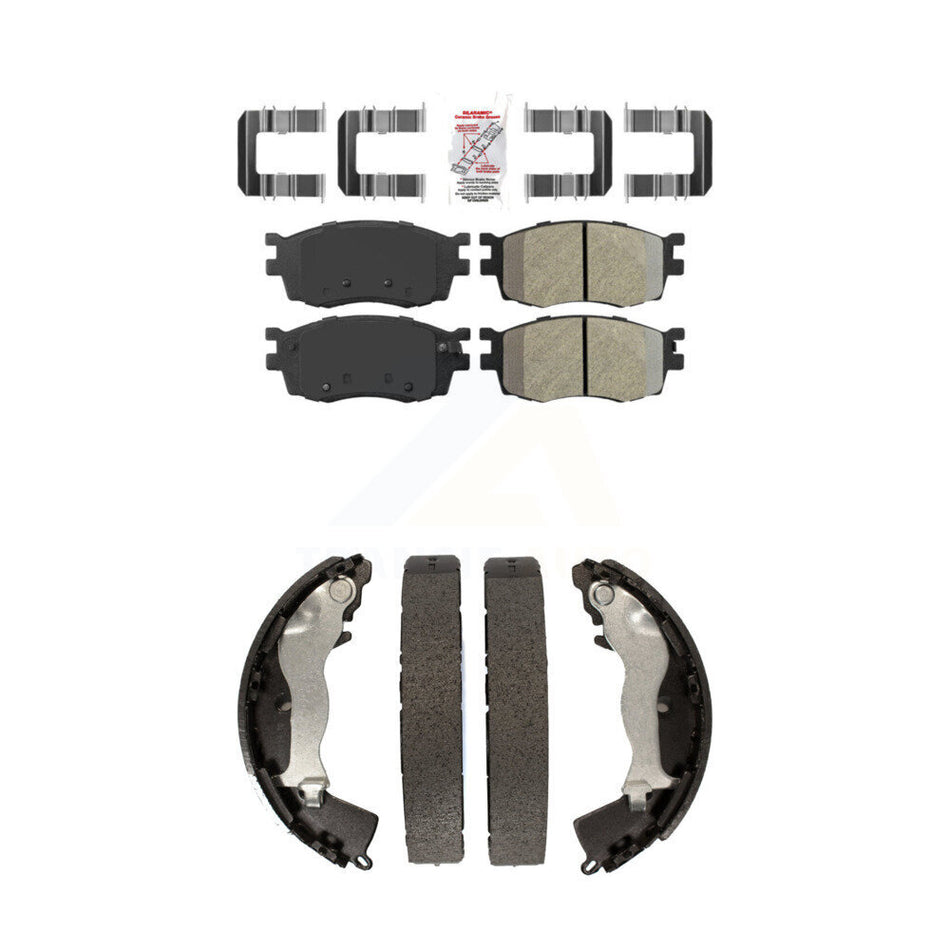 Front Semi-Metallic Disc Brake Pads And Rear Drum Shoes Kit For Hyundai Accent Kia Rio KNN-100219