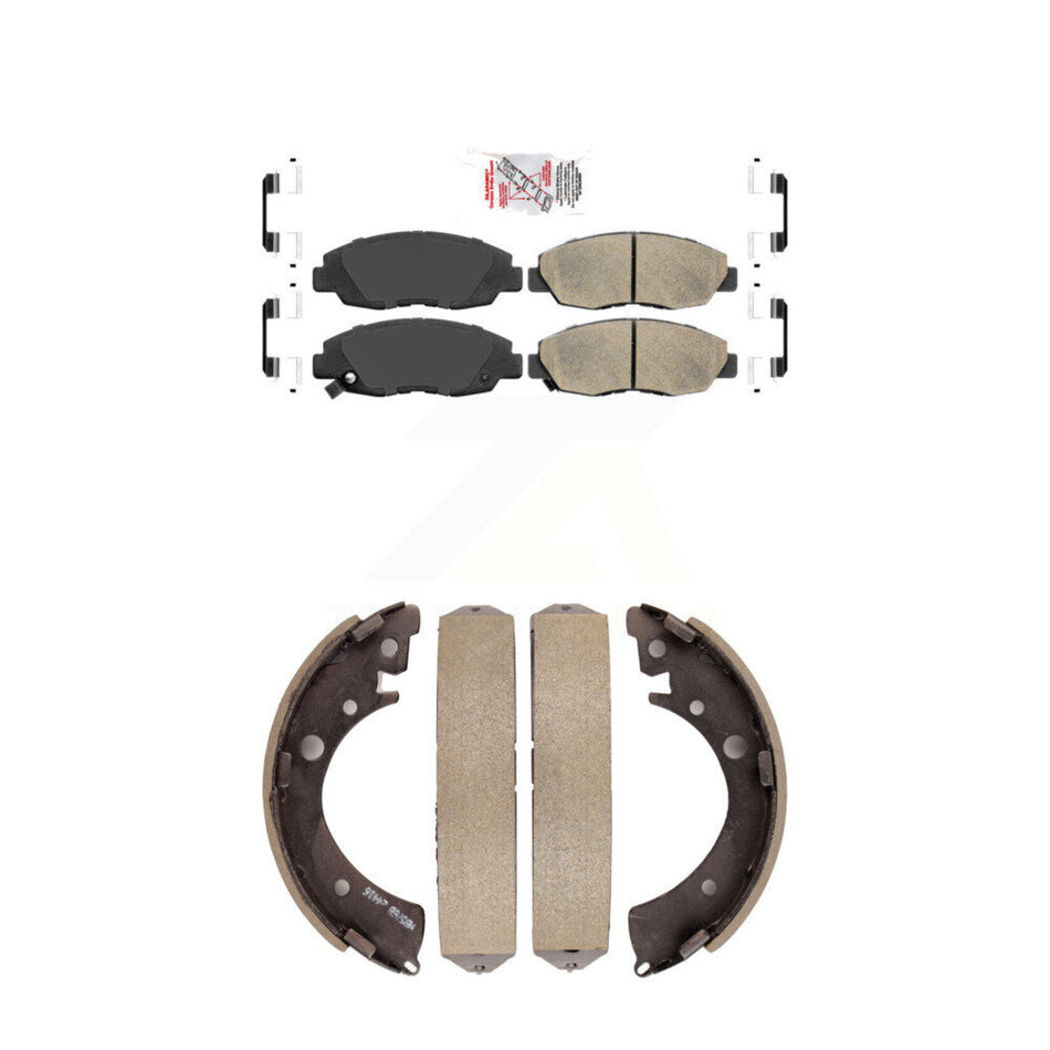 Front Ceramic Disc Brake Pads And Rear Drum Shoes Kit For Honda Civic Acura EL KNN-100221