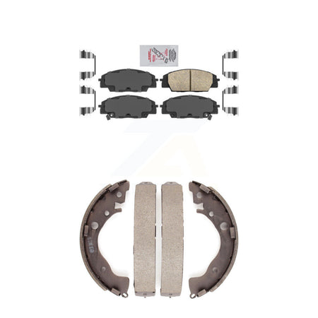 Front Ceramic Disc Brake Pads And Rear Drum Shoes Kit For 2011 Honda Civic Si KNN-100229