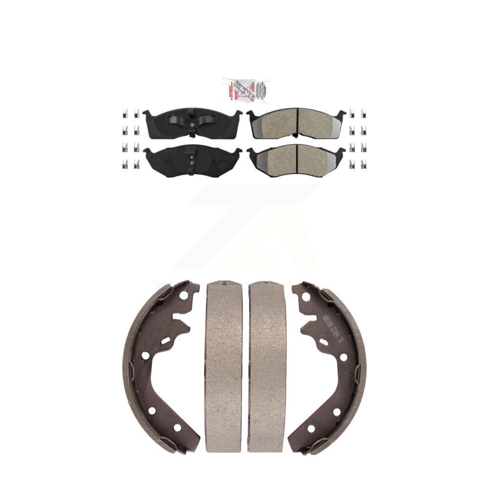 Front Semi-Metallic Disc Brake Pads And Rear Drum Shoes Kit For Neon Dodge Chrysler SX KNN-100257