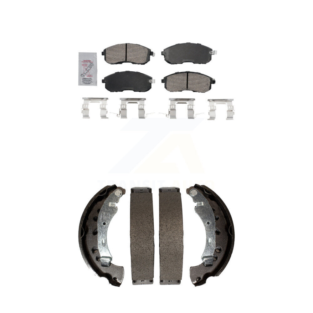 Front Ceramic Disc Brake Pads And Rear Drum Shoes Kit For 2013-2019 Nissan Sentra KNN-100262
