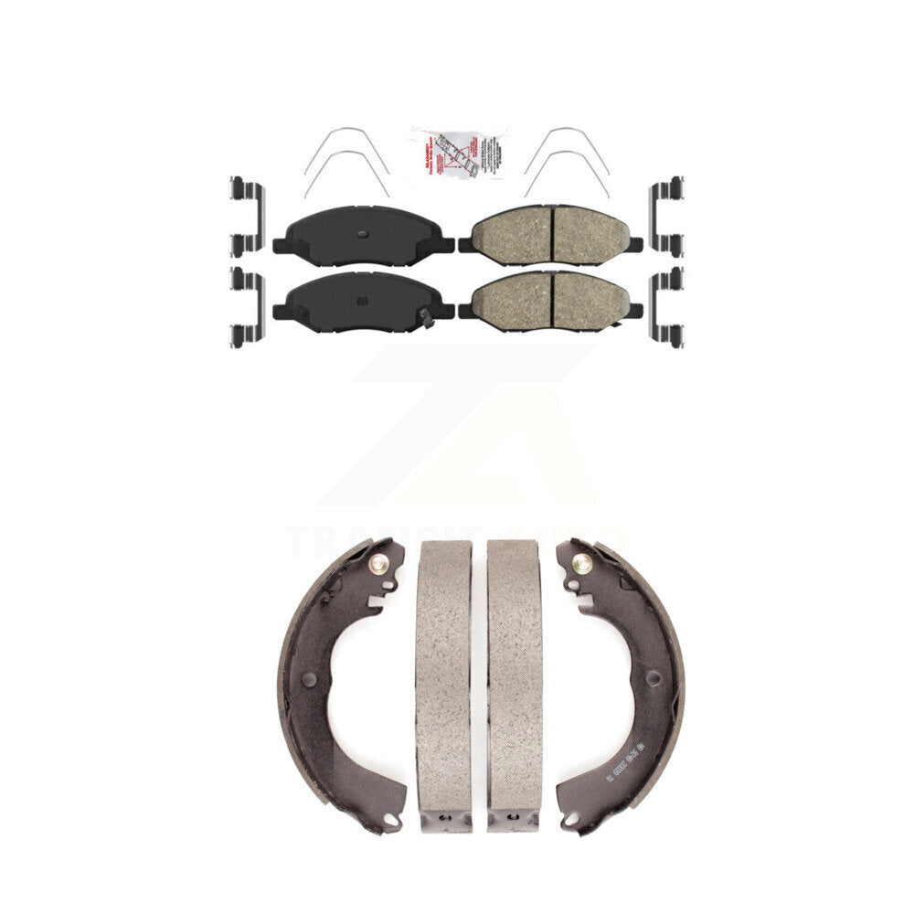 Front Ceramic Disc Brake Pads And Rear Drum Shoes Kit For 2009-2011 Nissan Versa 1.6L KNN-100264