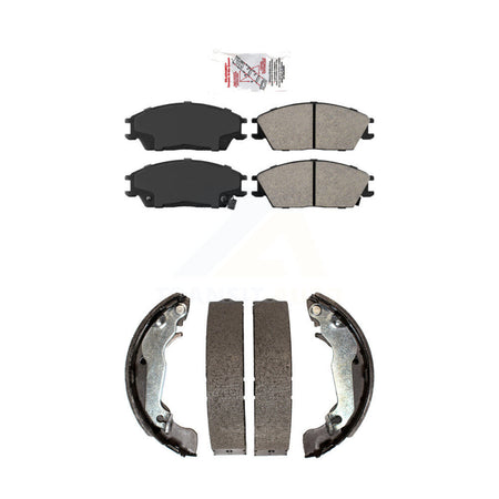 Front Semi-Metallic Disc Brake Pads And Rear Drum Shoes Kit For 2003-2005 Hyundai Accent KNN-100294
