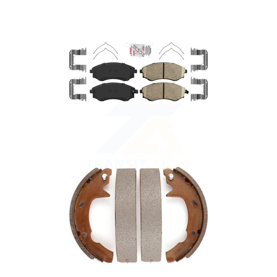 Front Ceramic Disc Brake Pads And Rear Drum Shoes Kit For 1991-1993 Hyundai Sonata KNN-100295