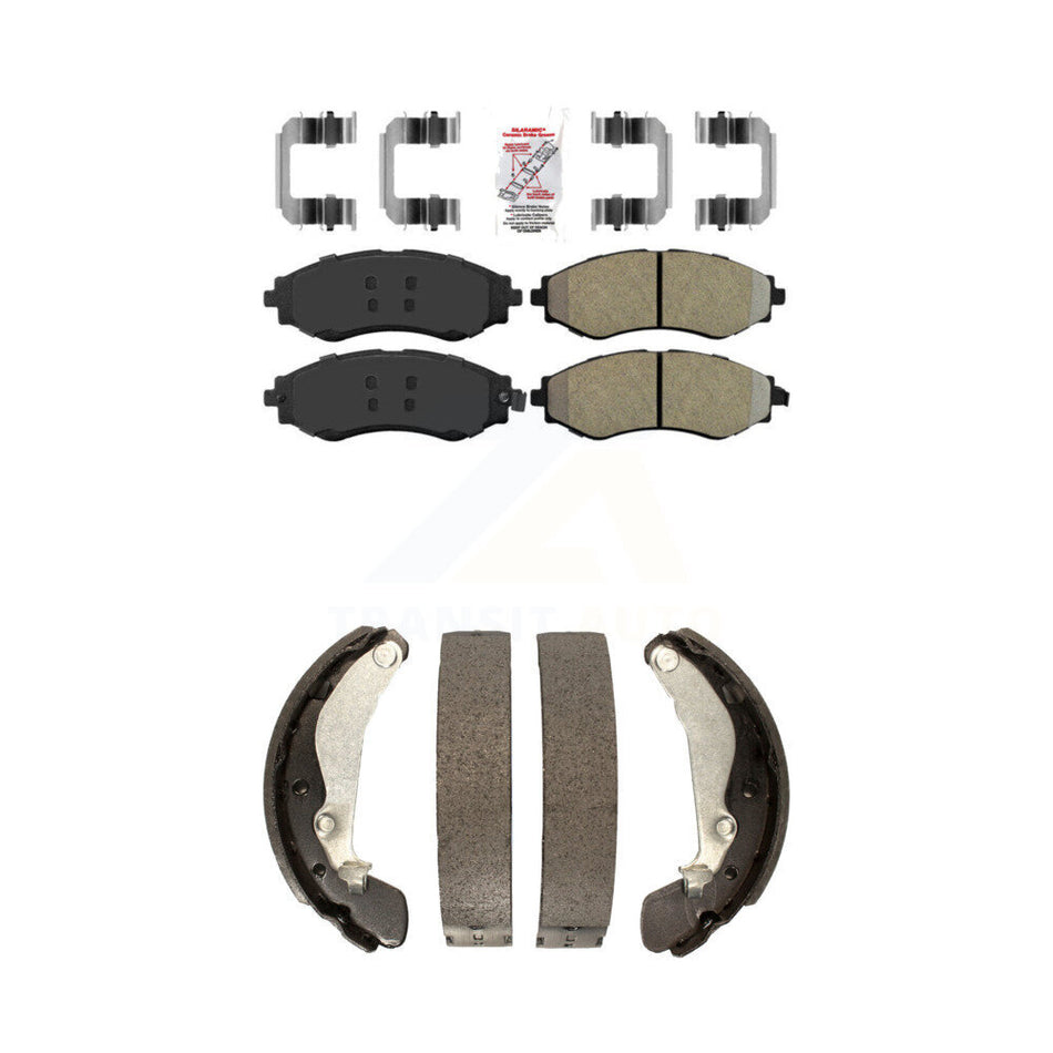 Front Semi-Metallic Disc Brake Pads And Rear Drum Shoes Kit For Chevrolet Aveo Pontiac G3 KNN-100297