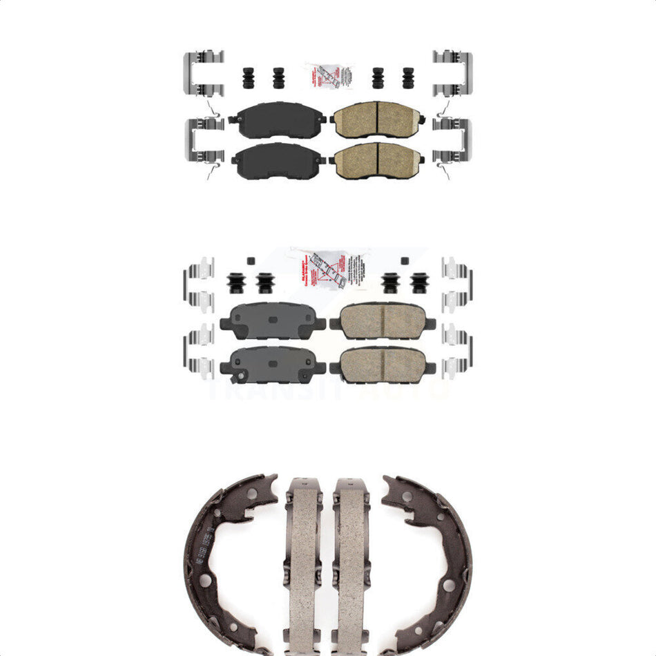 Front Rear Ceramic Disc Brake Pads And Parking Shoes Kit For Nissan Sentra KNN-100299