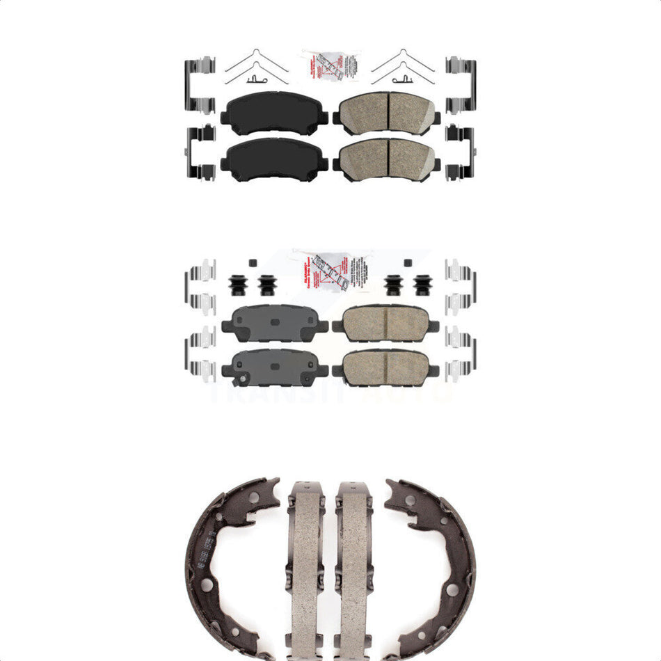 Front Rear Ceramic Disc Brake Pads And Parking Shoes Kit For Nissan Sentra KNN-100301