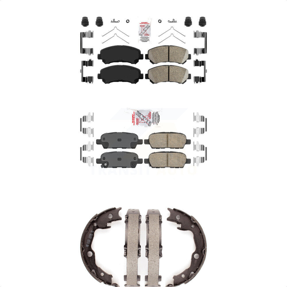 Front Rear Ceramic Disc Brake Pads And Parking Shoes Kit For Nissan Sentra KNN-100304