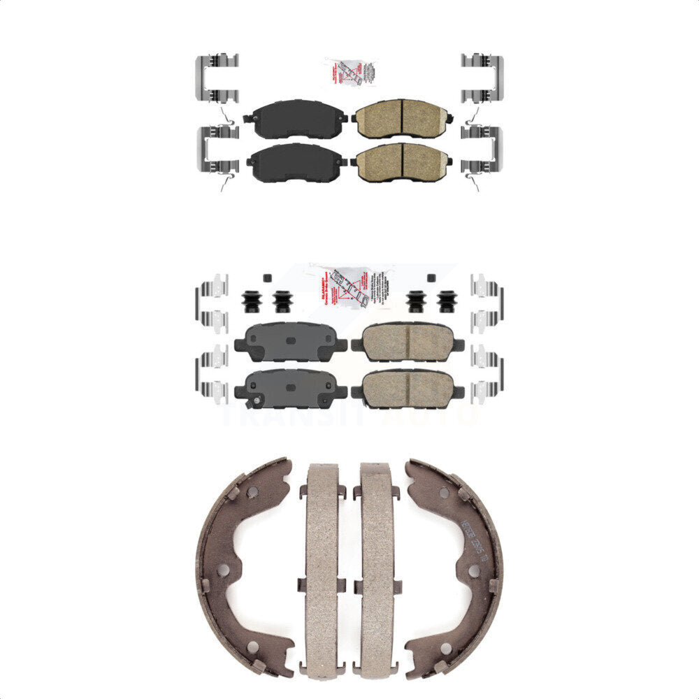 Front Rear Ceramic Disc Brake Pads And Parking Shoes Kit For Nissan Altima KNN-100313