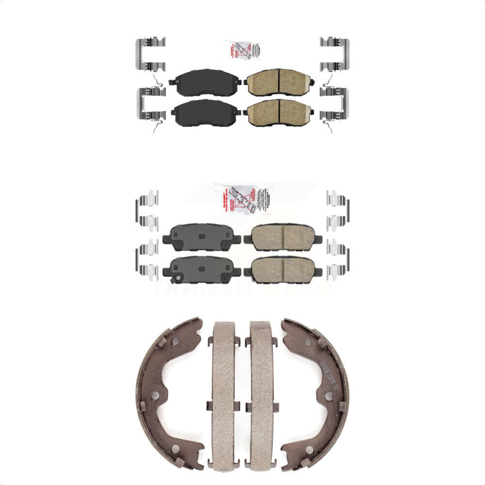 Front Rear Ceramic Disc Brake Pads And Parking Shoes Kit For Nissan Altima KNN-100315