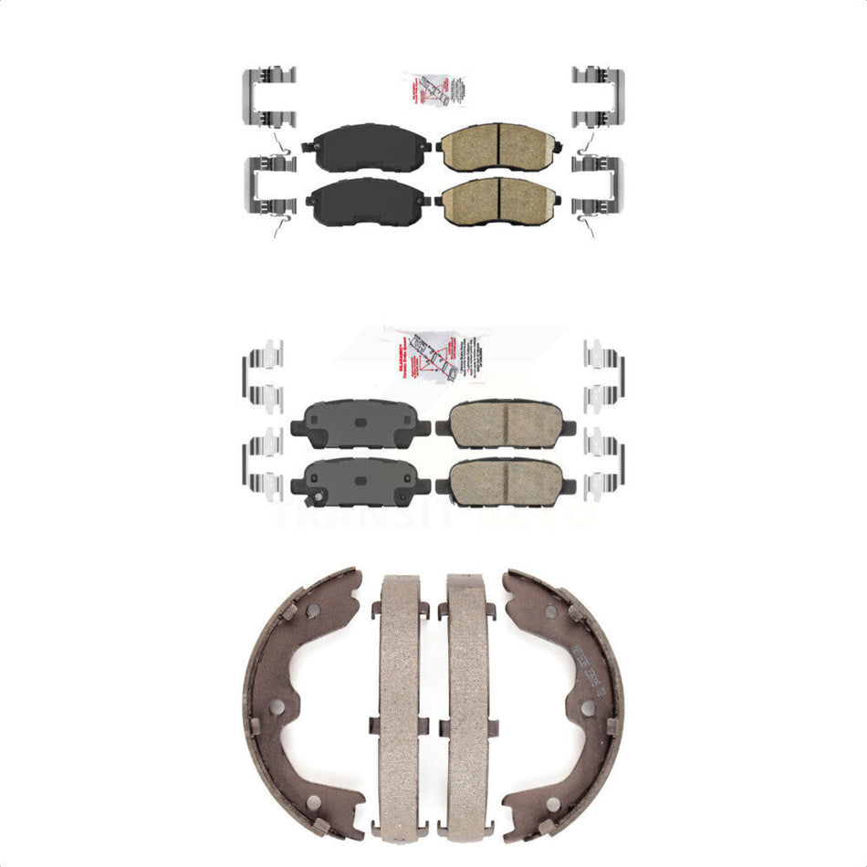 Front Rear Ceramic Disc Brake Pads And Parking Shoes Kit For Nissan Altima KNN-100315