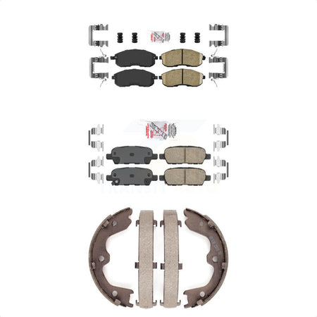 Front Rear Ceramic Disc Brake Pads And Parking Shoes Kit For Nissan Altima KNN-100316