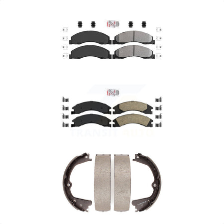 Front Semi-Metallic Rear Ceramic Disc Brake Pads And Parking Shoes Kit For KNN-100324