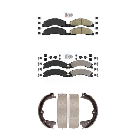 Front Ceramic Rear Semi-Metallic Disc Brake Pads And Parking Shoes Kit For KNN-100329