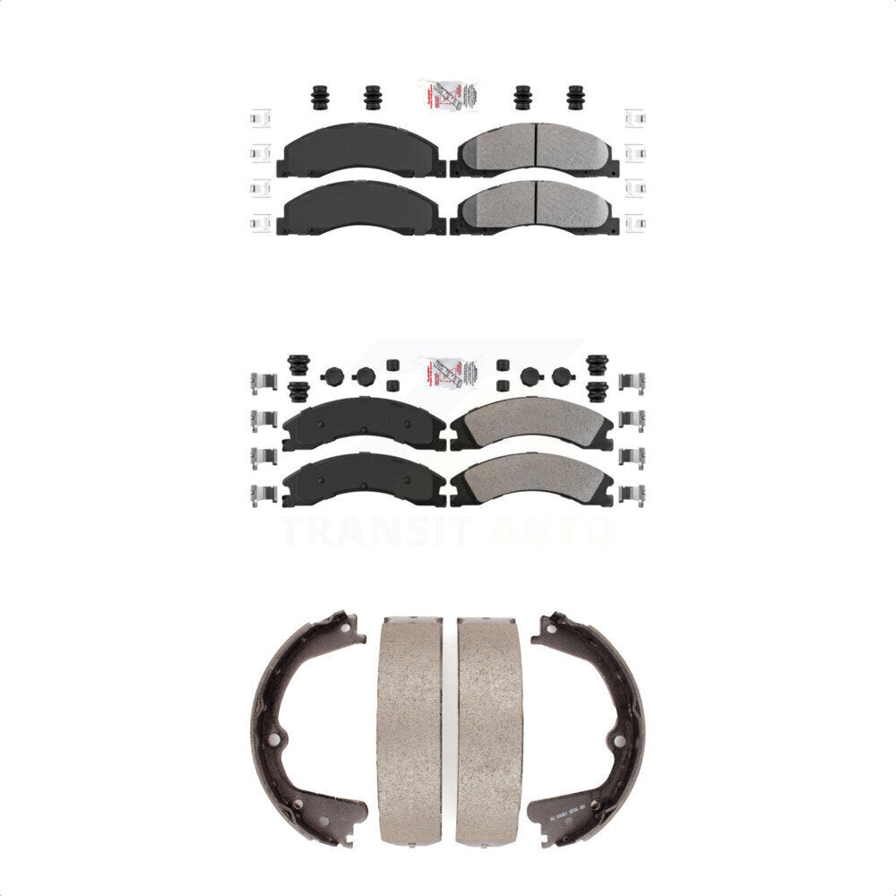 Front Rear Semi-Metallic Disc Brake Pads And Parking Shoes Kit For KNN-100330