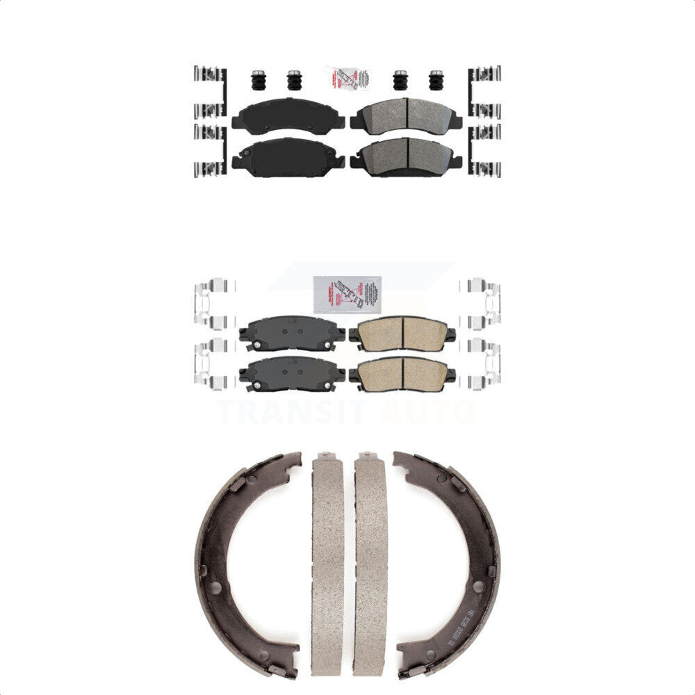 Front Semi-Metallic Rear Ceramic Disc Brake Pads And Parking Shoes Kit For KNN-100344