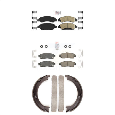 Front Rear Ceramic Disc Brake Pads And Parking Shoes Kit For Cadillac XTS KNN-100346