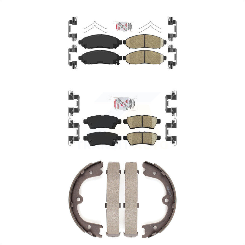 Front Rear Ceramic Disc Brake Pads And Parking Shoes Kit For Nissan Pathfinder KNN-100348