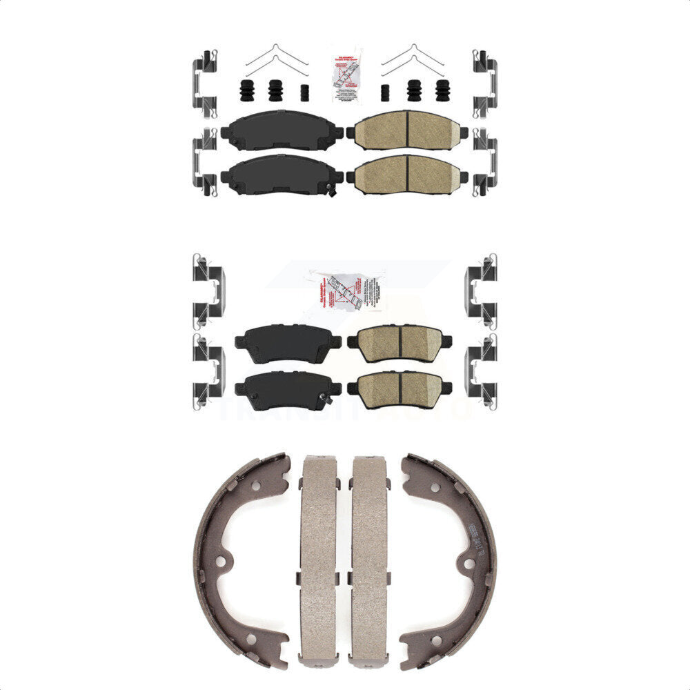 Front Rear Ceramic Disc Brake Pads And Parking Shoes Kit For Nissan Pathfinder KNN-100349