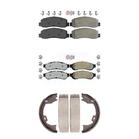 Front Rear Semi-Metallic Disc Brake Pads And Parking Shoes Kit For KNN-100353