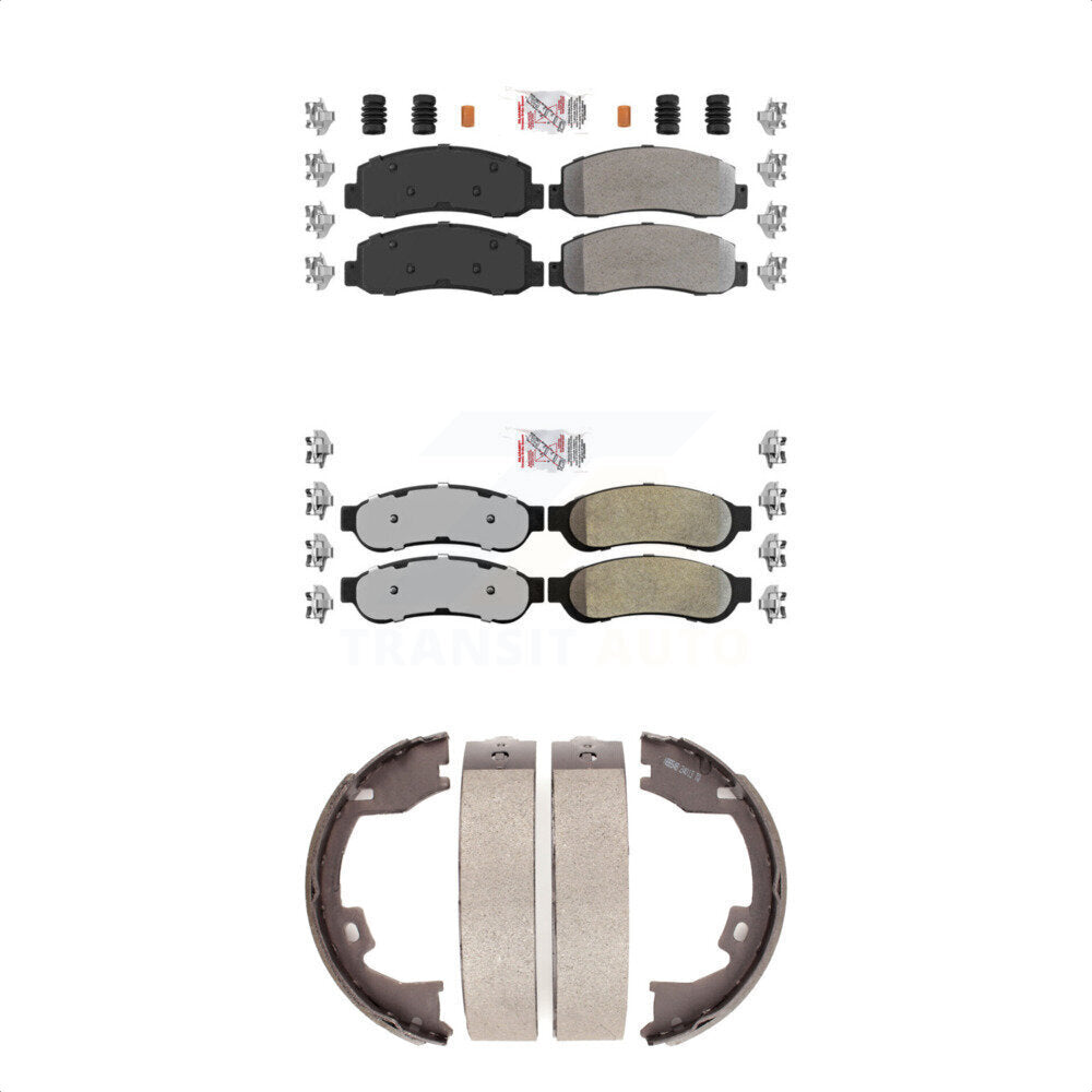 Front Rear Semi-Metallic Disc Brake Pads And Parking Shoes Kit For KNN-100354