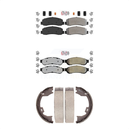 Front Rear Semi-Metallic Disc Brake Pads And Parking Shoes Kit For KNN-100354
