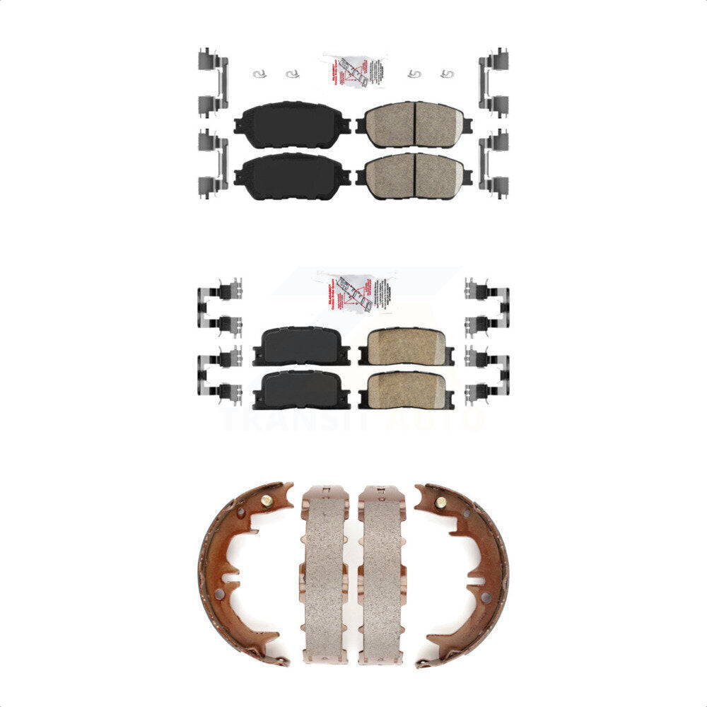 Front Rear Ceramic Disc Brake Pads And Parking Shoes Kit For Toyota Camry KNN-100363